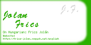 jolan frics business card